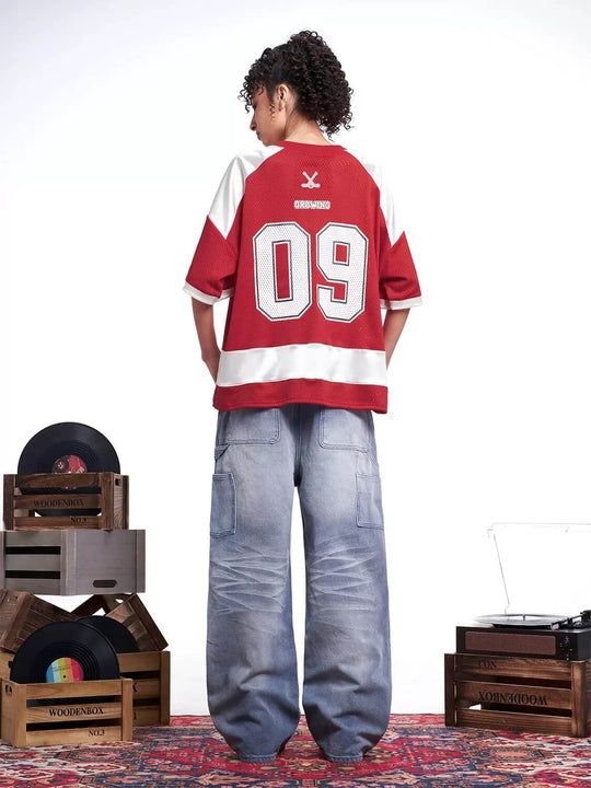 F3F Select Color Block Lace Up Mesh Short Sleeve Hockey Jersey | Face 3 Face