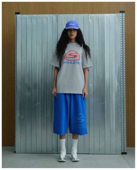 S45 Athletic Logo Distressed Raglan Short Sleeve Tee | Face 3 Face