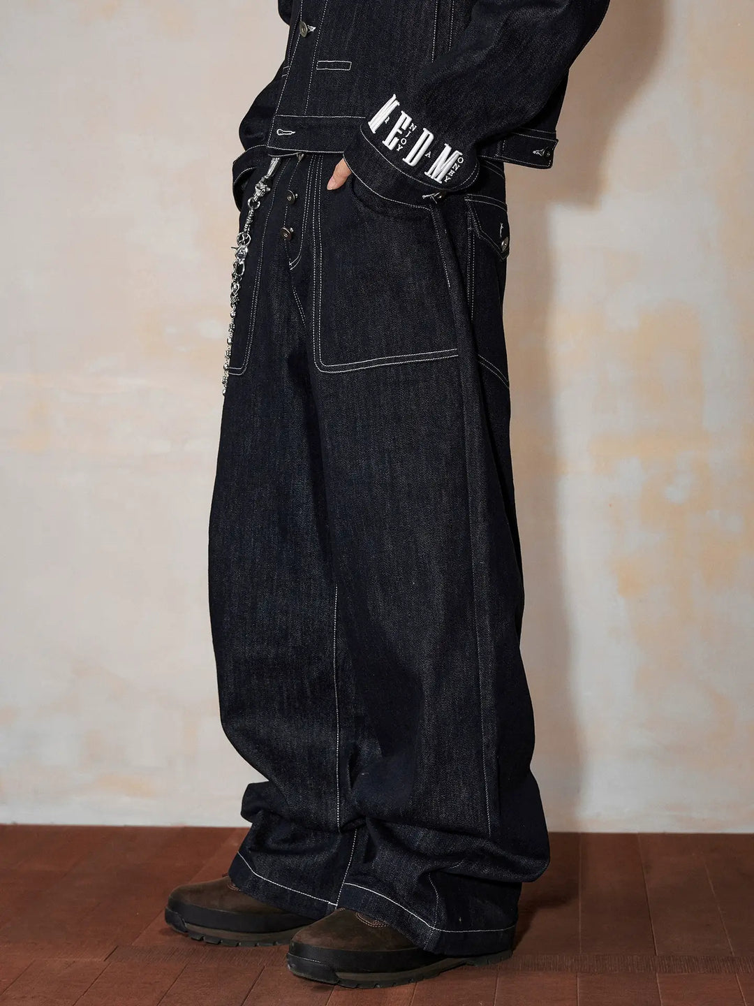 MEDM Denim Baggy Baker Pants | Face 3 Face