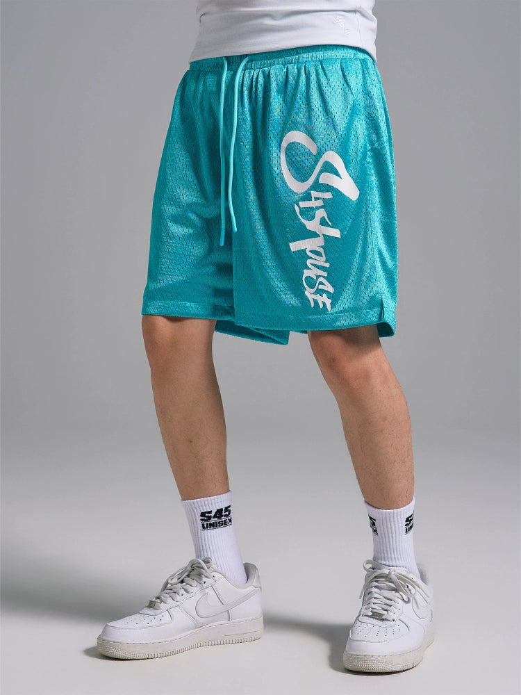 S45 Mesh Logo Print Basketball Shorts | Face 3 Face