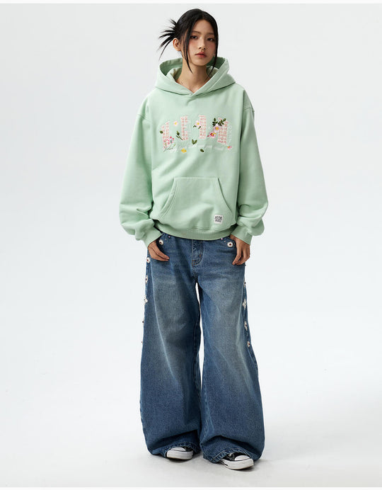 MEDM Mini Patchwork Floral Embroidered Hoodie | Face 3 Face