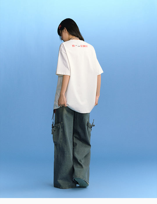 MEDM Cat Ear Hat Puppy Balloon Print Tee | Face 3 Face