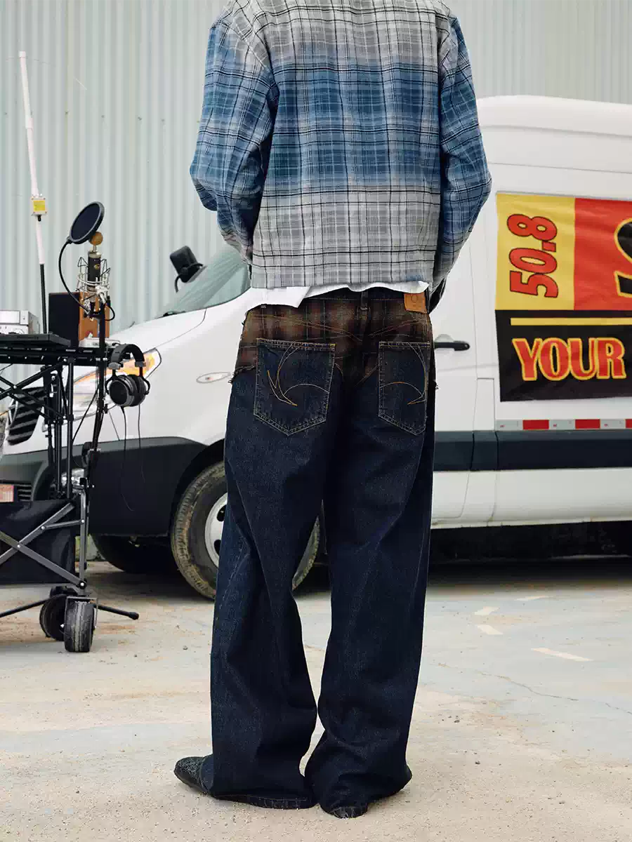 SOD Co. Plaid Combo Selvedge Denim Jeans | Face 3 Face