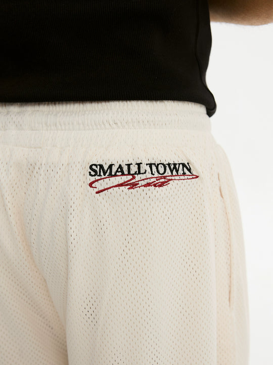 Small Town Kid Embroidered Mesh Basketball Shorts | Face 3 Face