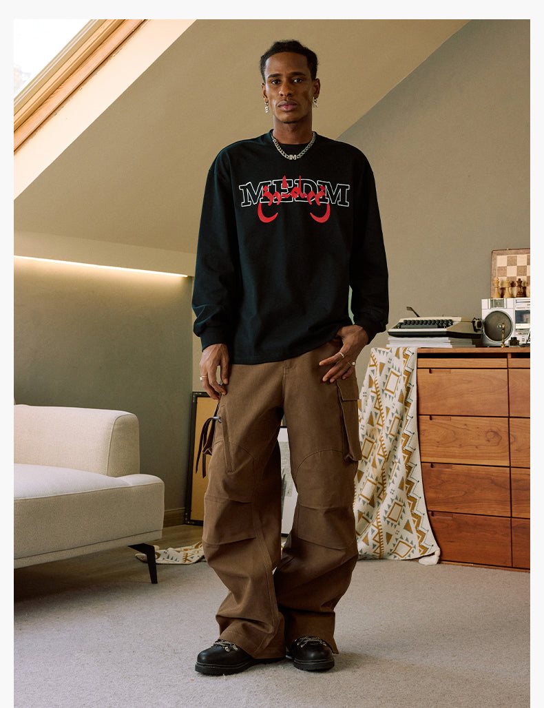 MEDM Arched Logo Handwritten Long Sleeve Tee | Face 3 Face