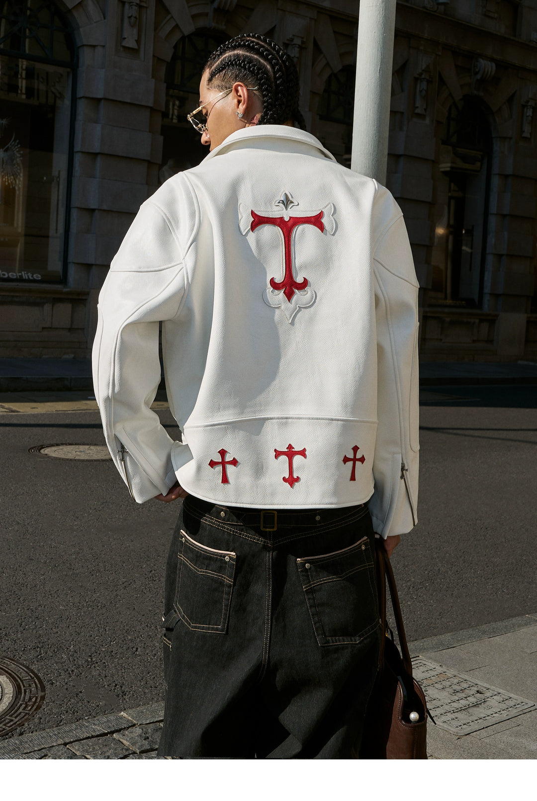 STEEPC Two Tone Leather Racing Jacket | Face 3 Face