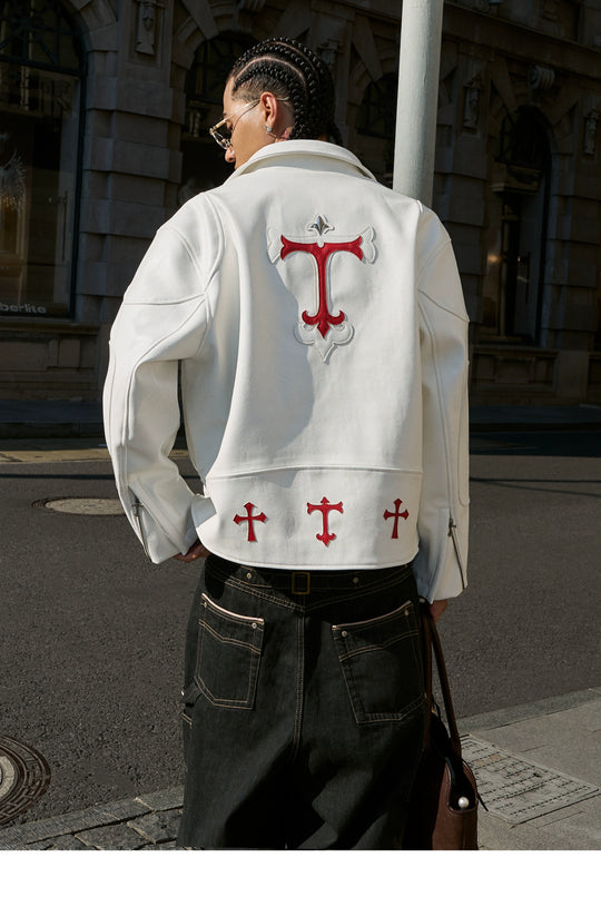 STEEPC Two Tone Leather Racing Jacket | Face 3 Face