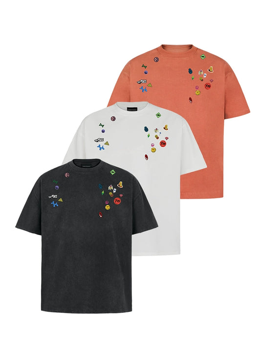 ANTIDOTE Sticker Print Washed Tee | Face 3 Face