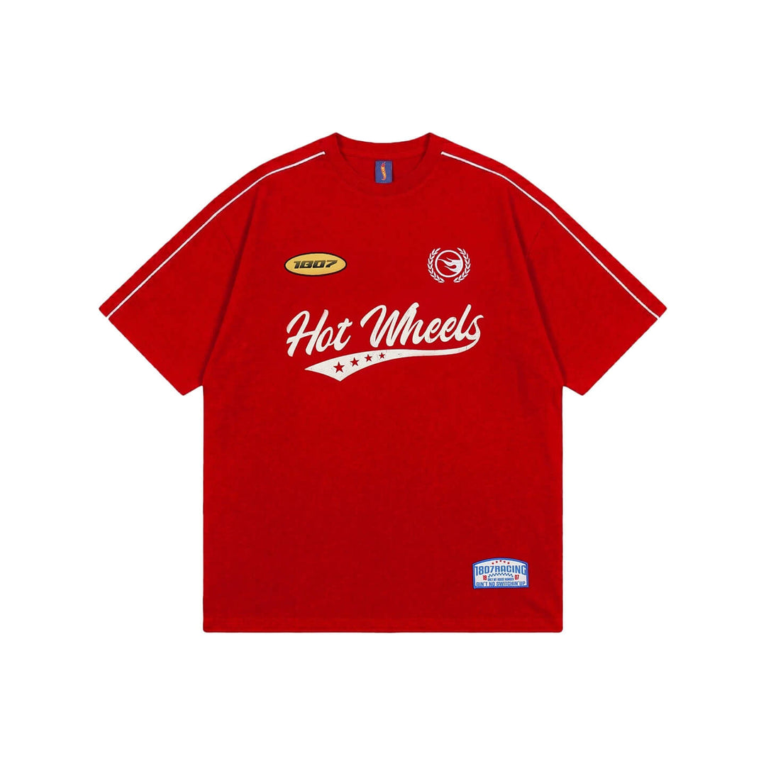 1807 Hot Wheels Racing Vintage Print Embroidered Short Sleeve Tee | Face 3 Face