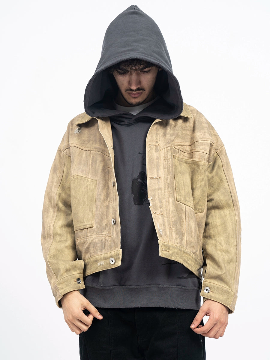 TGFCLUB Aged Washed Canvas Denim Jacket | Face 3 Face