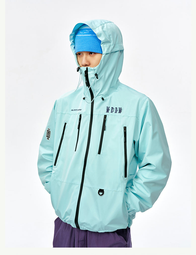 MEDM Basic Logo Embroidered Hardshell Jacket | Face 3 Face