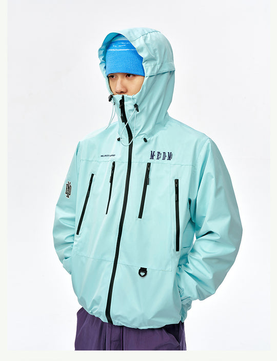 MEDM Basic Logo Embroidered Hardshell Jacket | Face 3 Face