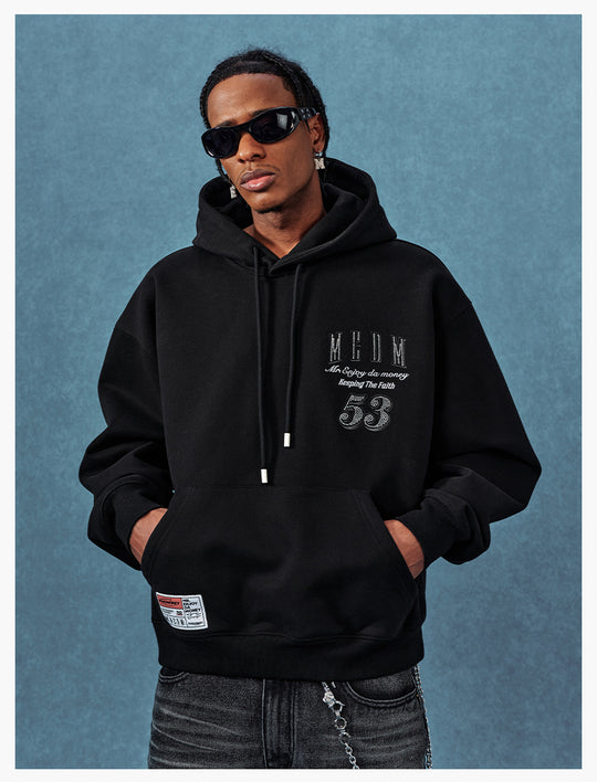 MEDM Rhinestone Star Logo Embroidered Hoodie | Face 3 Face