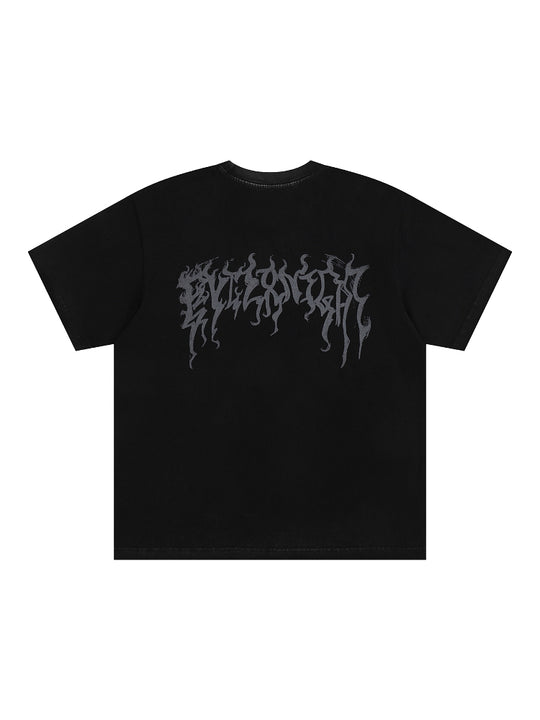 EVILKNIGHT(EK) Washed Portrait Printed Tee | Face 3 Face