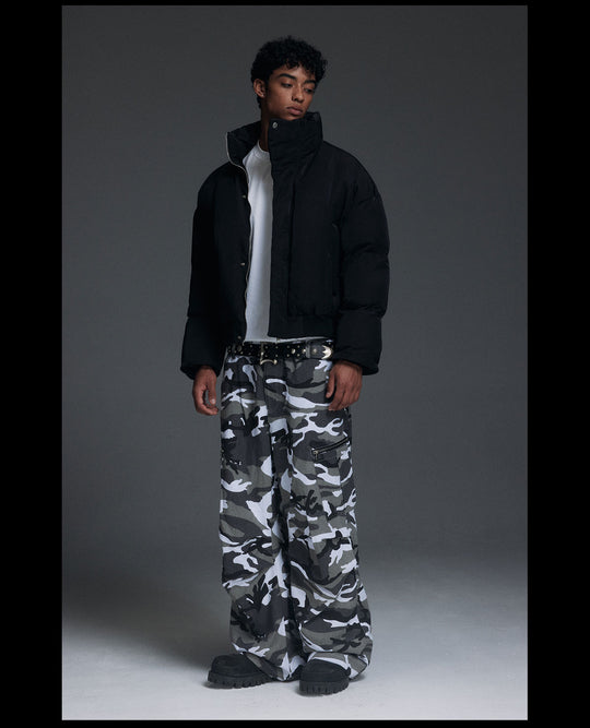 NOVACAM Stand-Up Collar Short Puffer Jacket | Face 3 Face