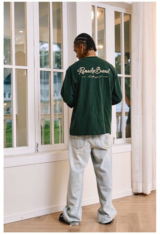 Remedy Script Print Long Sleeve Tee | Face 3 Face