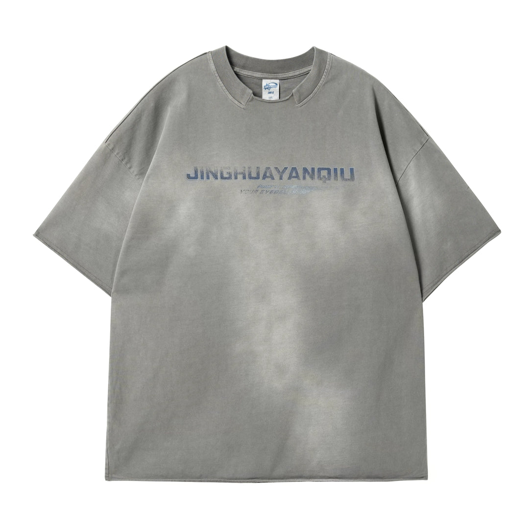 JHYQ Neck Detail Gradient Washed Tee | Face 3 Face