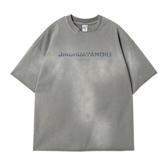 JHYQ Neck Detail Gradient Washed Tee | Face 3 Face