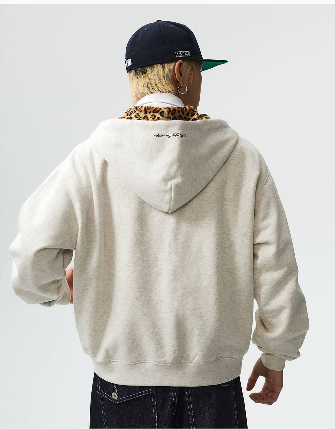 MEDM Leopard Faux Fur Layered Zip Up Hoodie | Face 3 Face