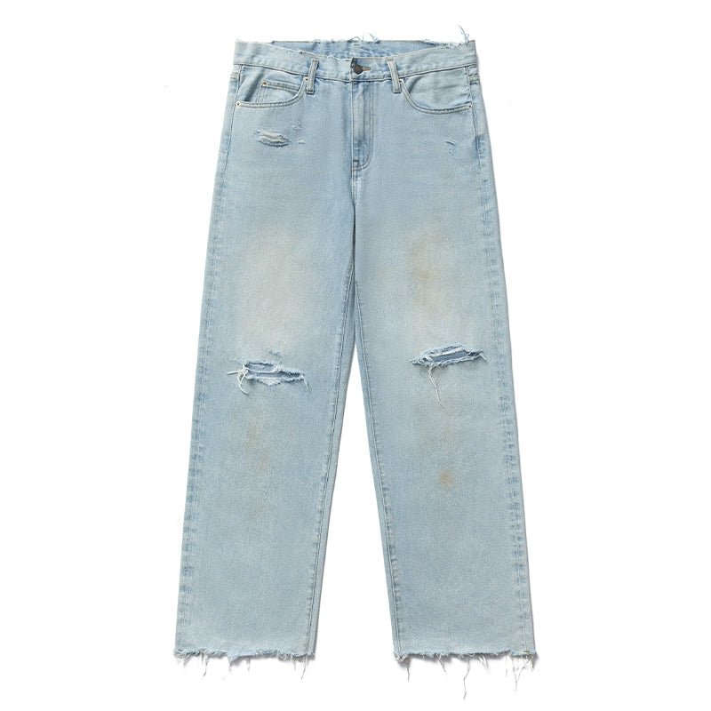 Remedy Back Pocket 3D Design Washed Hole Jeans | Face 3 Face