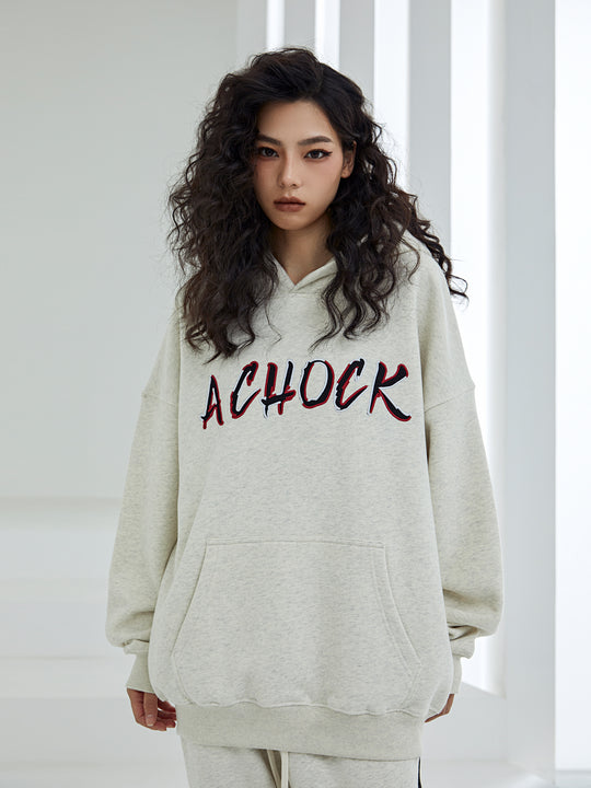 Achock Multicolor Logo Embroidery Hoodie