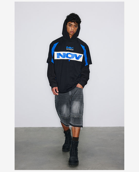 NOVACAM Soccer Jersey-Style Fake Two-Piece Hoodie | Face 3 Face