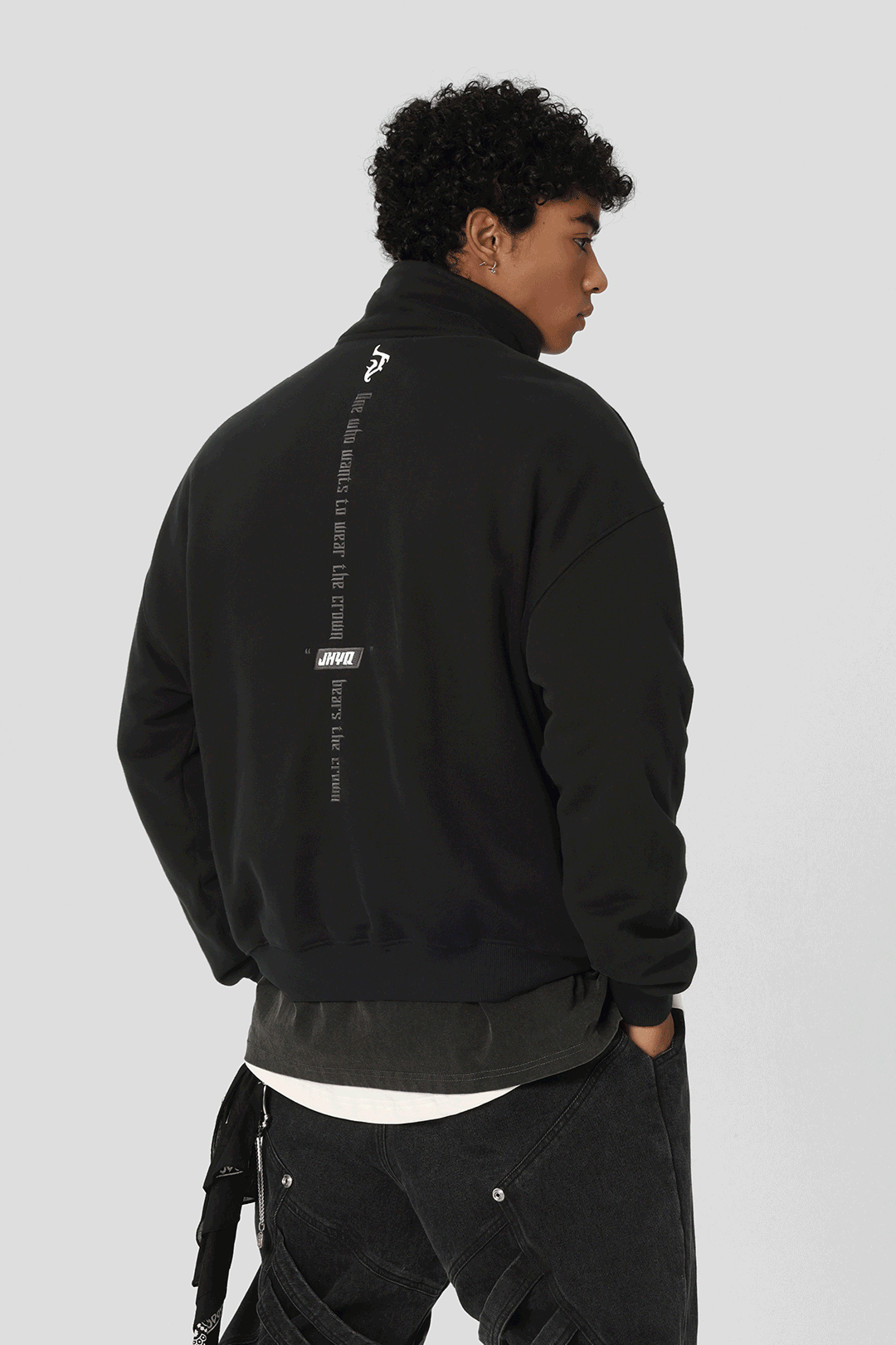 JHYQ 3D Embroidery Half Zip Sweatshirt
