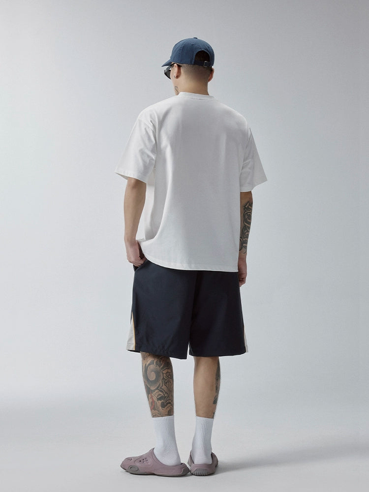 F2CE Contrast Color Patch Embroidered Track Shorts | Face 3 Face