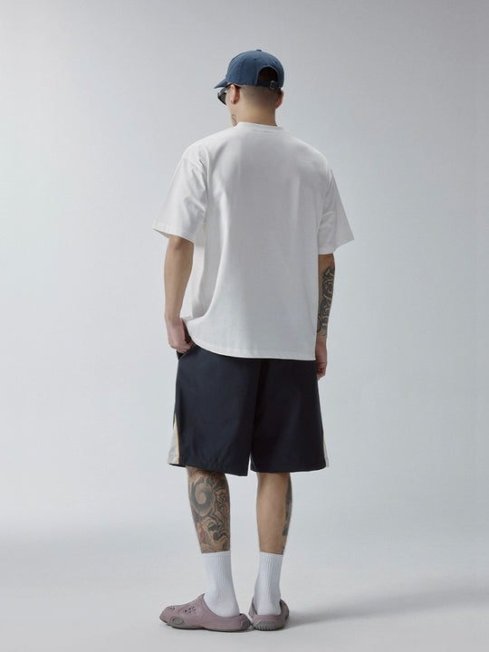 F2CE Contrast Color Patch Embroidered Track Shorts | Face 3 Face