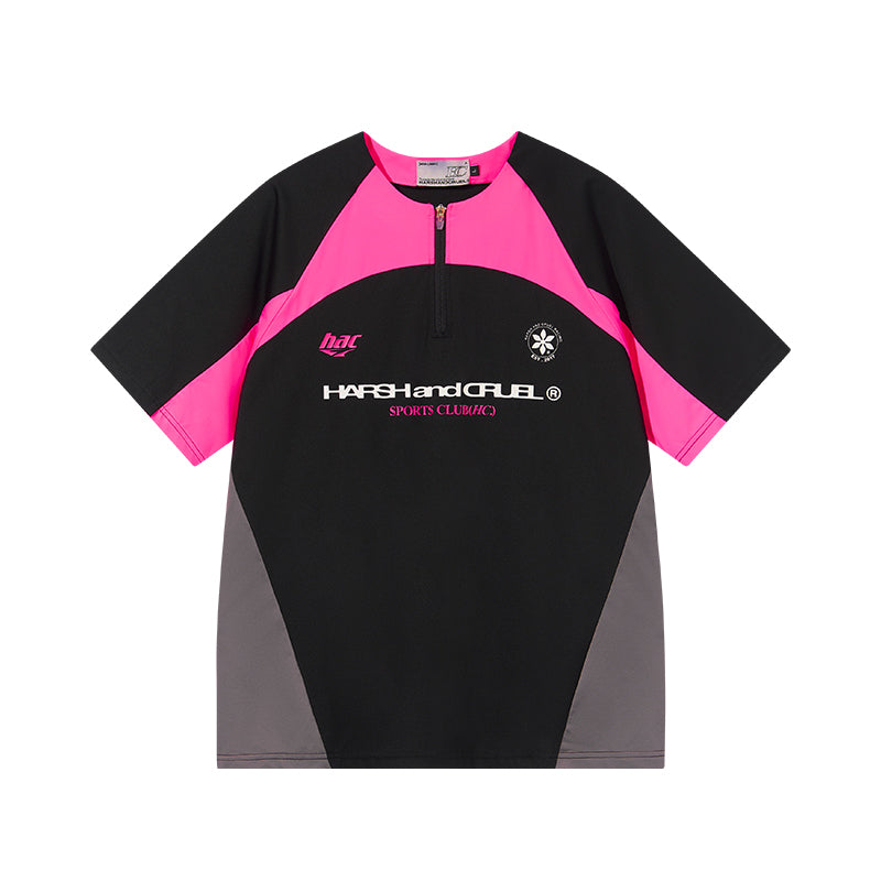 Harsh and Cruel Cycling Half Zip Logo Tee