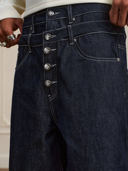 YADcrew Double Waist Buttoned Jeans | Face 3 Face