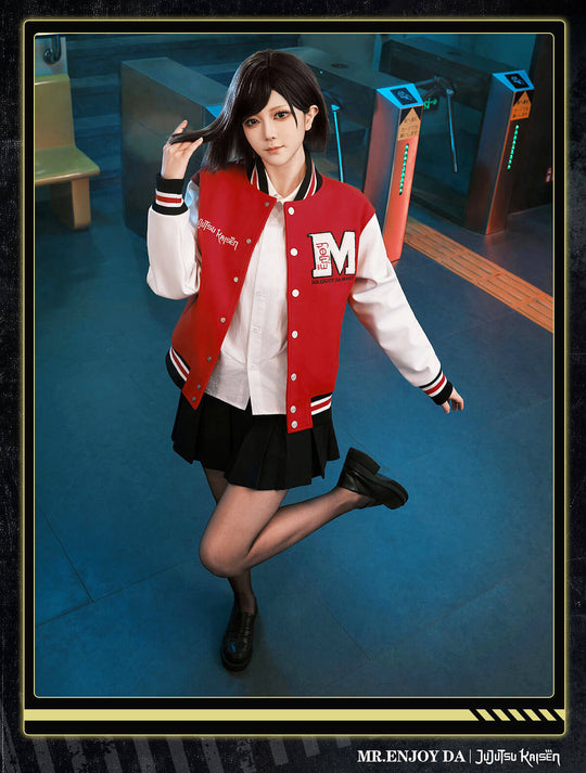 MEDM × Jujutsu Kaisen Character Patch Varsity Jacket | Face 3 Face