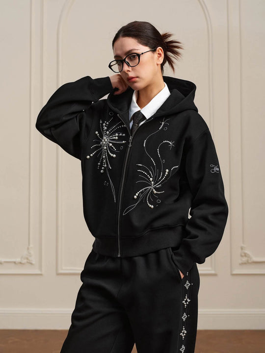 YADcrew Fireworks Pearl Zip Up Hoodie | Face 3 Face
