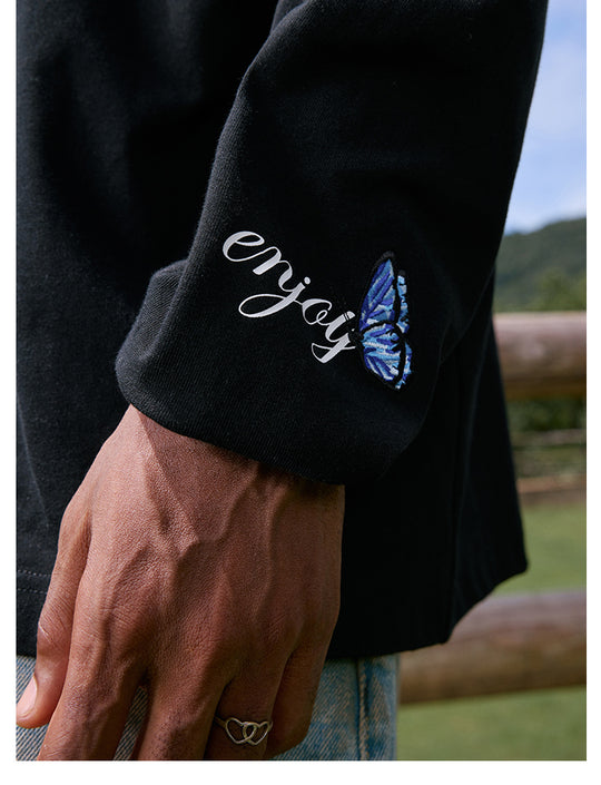 MEDM Vine and Flower Butterfly Logo Long Sleeve Tee | Face 3 Face