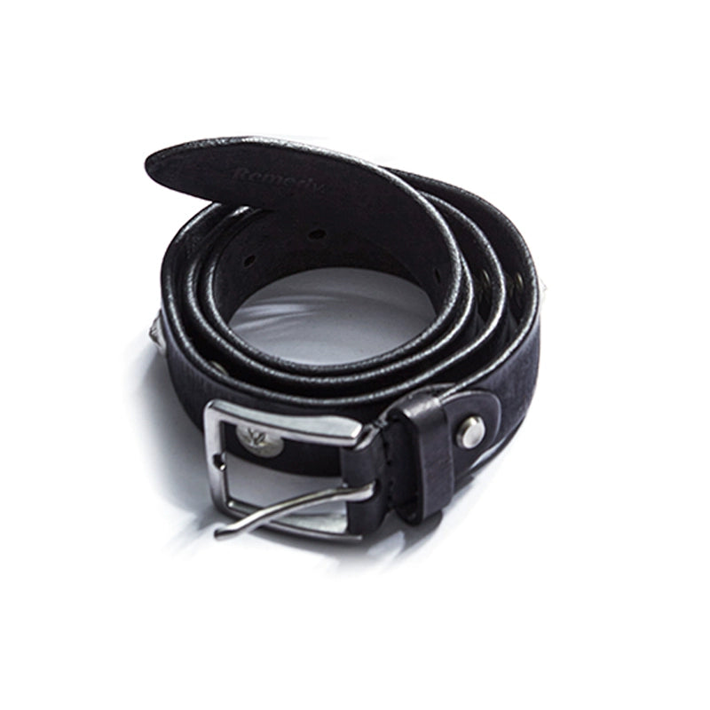 Remedy Washed Color Metal Studded Leather Belt | Face 3 Face