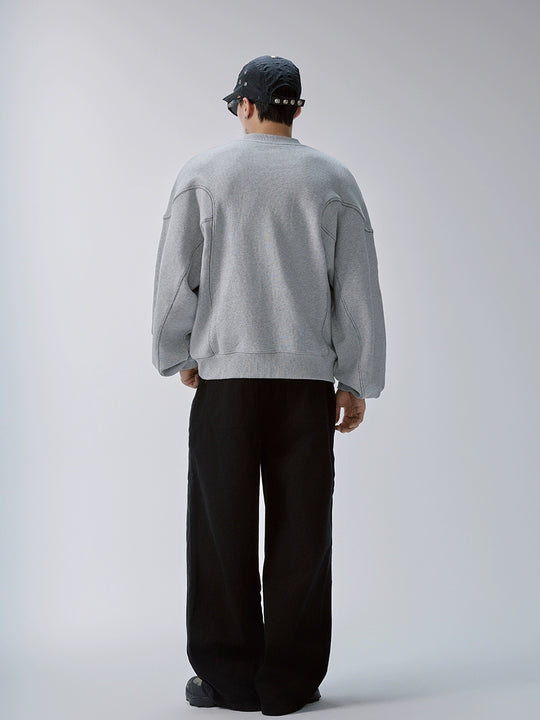 F2CE Pleated Splicing Embroidered Logo Sweatshirt | Face 3 Face