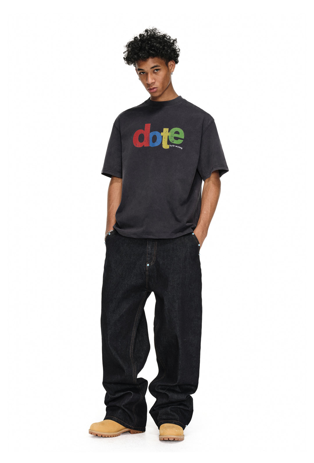 ANTIDOTE Dote Letter Print Washed Tee | Face 3 Face