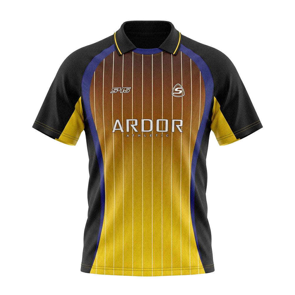 S45 Striped Gradient Short Sleeve Polo Soccer Jersey | Face 3 Face