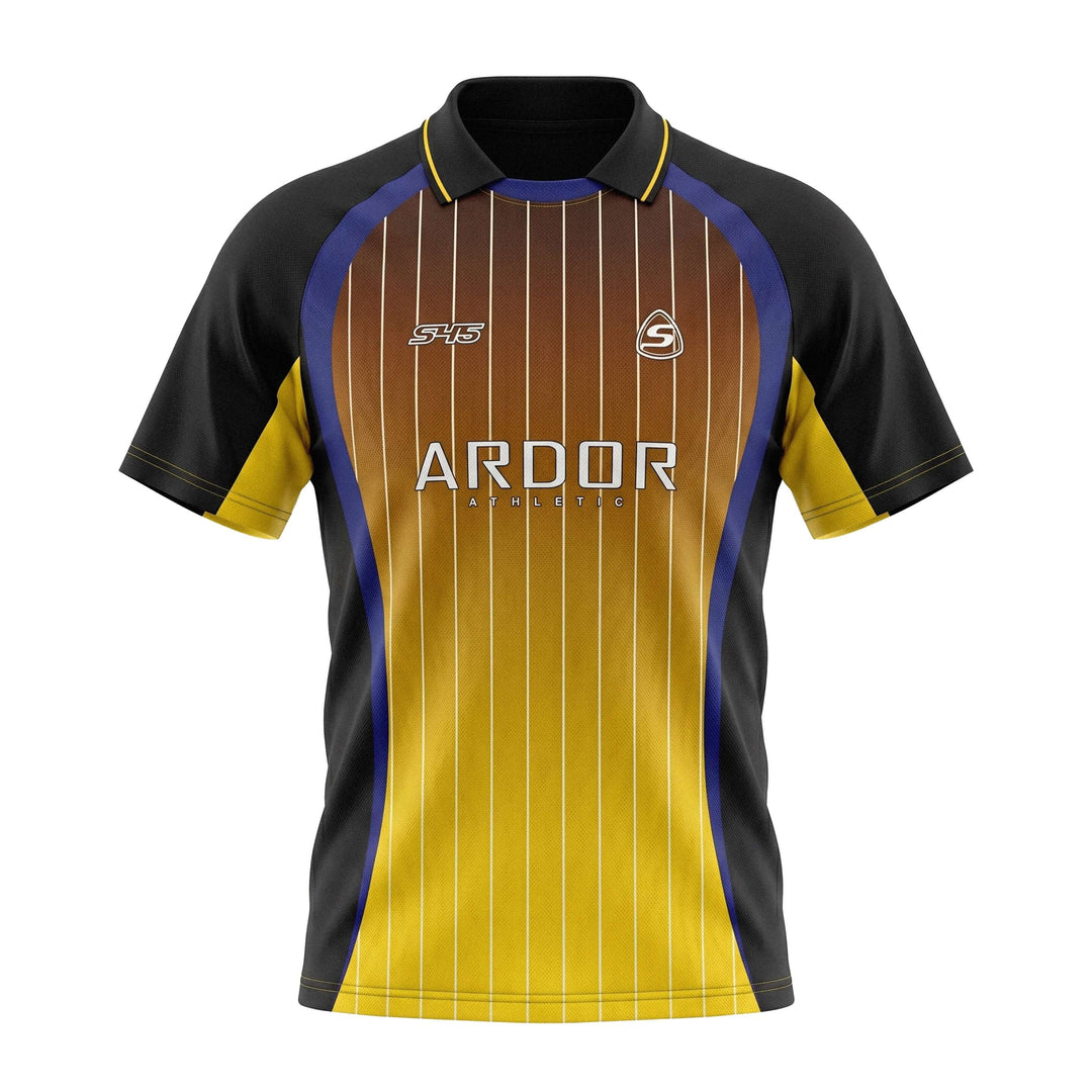 S45 Striped Gradient Short Sleeve Polo Soccer Jersey | Face 3 Face