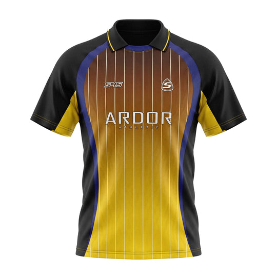S45 Striped Gradient Short Sleeve Polo Soccer Jersey | Face 3 Face