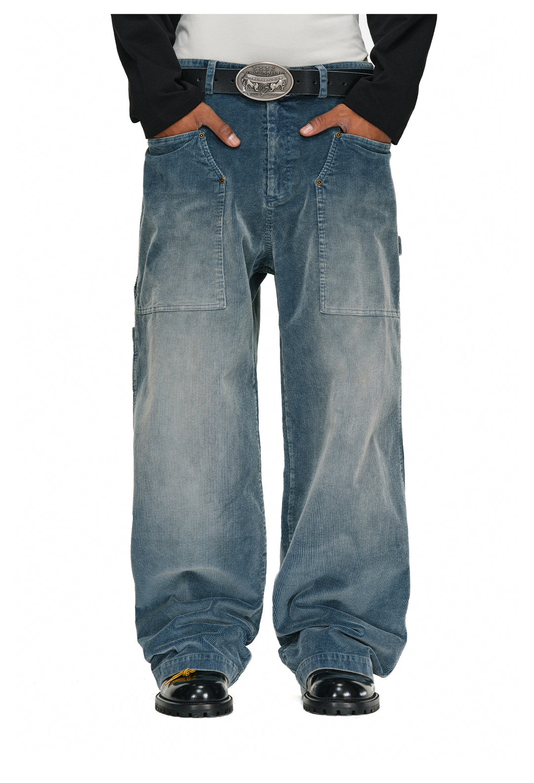 ANTIDOTE Patch Pocket Washed Corduroy Pants | Face 3 Face