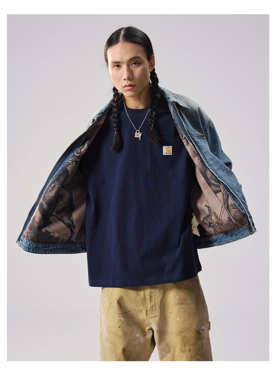 Remedy Washed Denim Zip Up Work Jacket | Face 3 Face