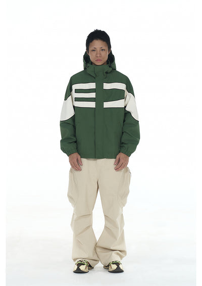 EVILKNIGHT(EK) Basic Logo Splicing Waterproof Rush Jacket | Face 3 Face