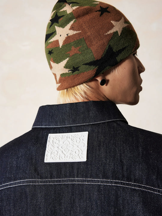 MEDM Embroidered Raw Denim Jacket | Face 3 Face