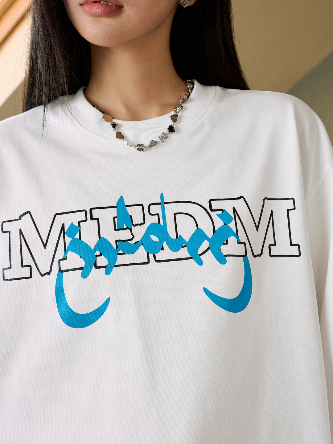 MEDM Arched Logo Handwritten Long Sleeve Tee | Face 3 Face
