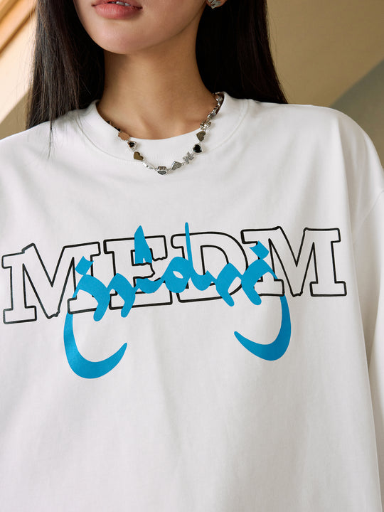 MEDM Arched Logo Handwritten Long Sleeve Tee | Face 3 Face