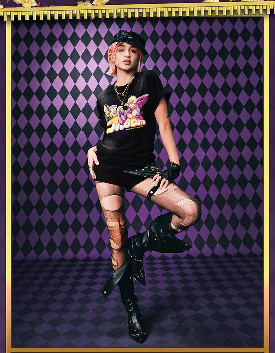 MEDM × JOJO Washed Distressed Character Print Tee | Face 3 Face