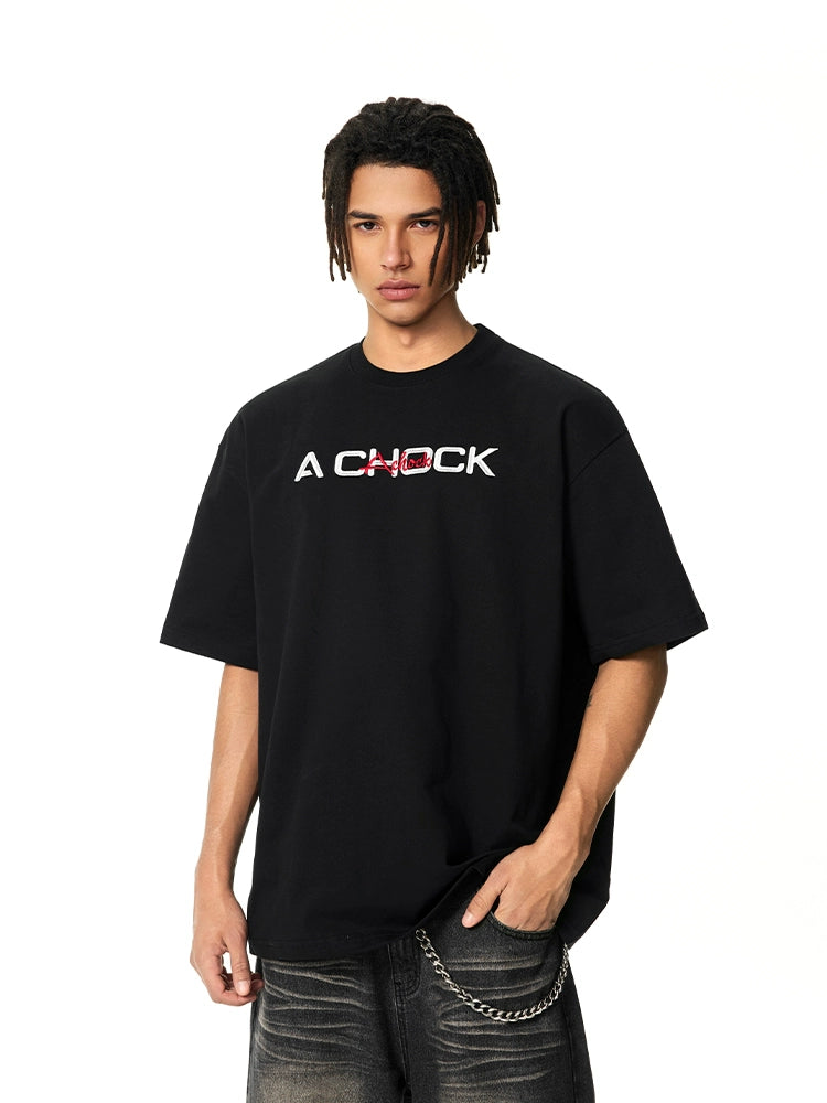 Graphic Tee | Achock Flower Logo Embroidery Tee | Face 3 Face