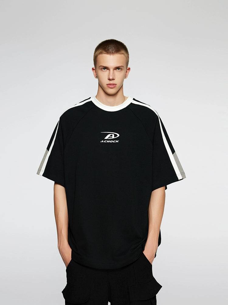 Achock Contrast Color Stitch Logo Print Tee | Face 3 Face