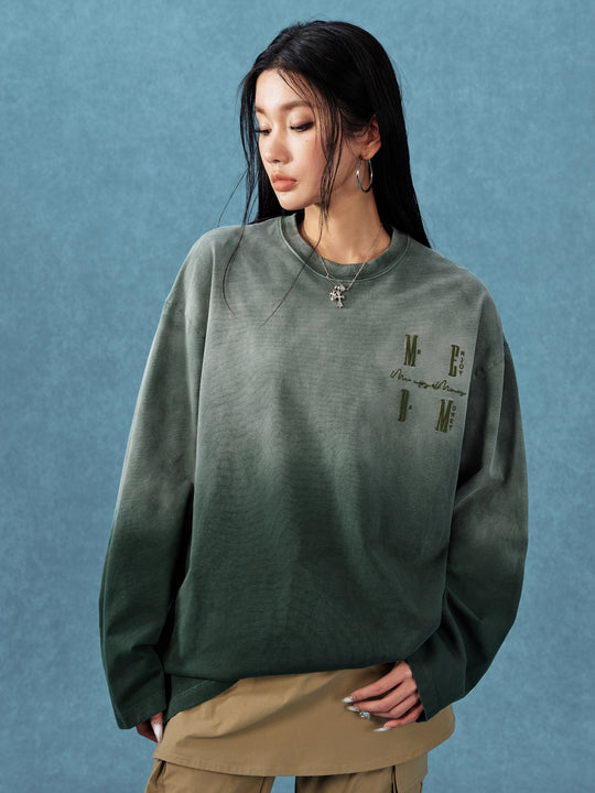 MEDM Gradient Washed Long Sleeve Tee | Face 3 Face
